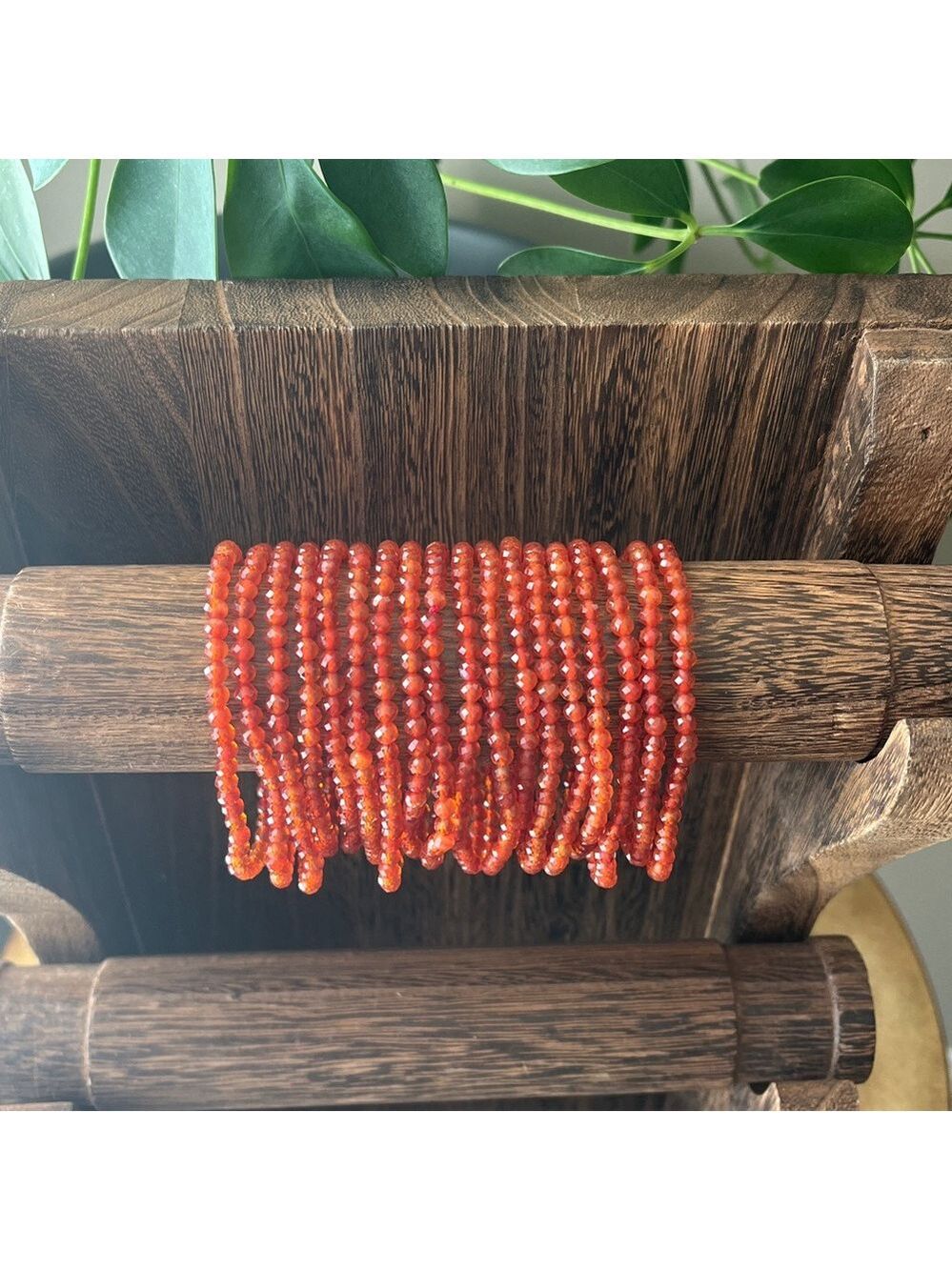 Faceted carnelian bracelet